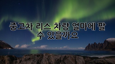 중고차 리스 차량, 얼마에 팔 수 있을까요?